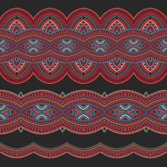 Abstract vector ornamental ethnic seamless stripes N2