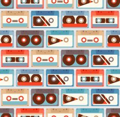 Seamless Pattern with cassettes