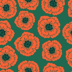 Seamless floral pattern with blooming poppies N7