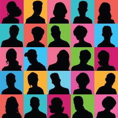 Avatars of silhouettes with different hairstyles N2