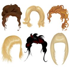 Vector set of wigs for woman 2