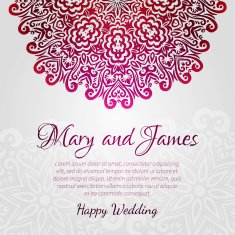 lacy vector wedding card template abstract circle floral ornament good N12