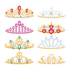 Set of beautyful golden tiaras with gemstones N2