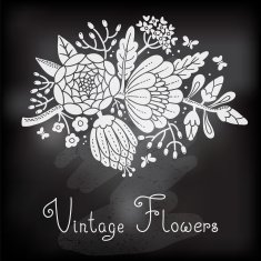 Vintage card with a blossoming branch N11
