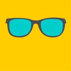 Sunglasses with sunburst glasses Flat design style