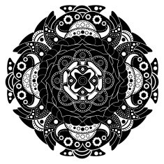 White and black tattoo vector design element N2