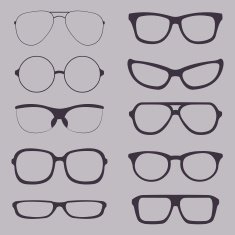 Vector Set of Glasses Silhouettes