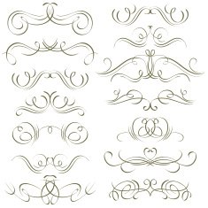 Calligraphy decorative borders ornamental rules dividers N6