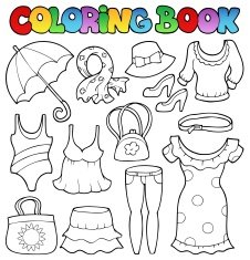 Coloring book clothes theme 2
