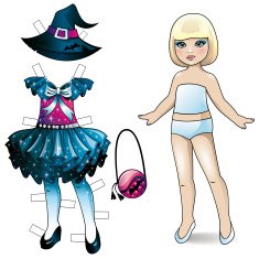 Paper doll Halloween collection N10