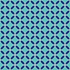 Seamless Intersecting Geometric Vintage Circle Pattern