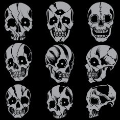 Skulls Old school style Set 01 N2