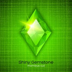 Shiny emerald on textured background N2