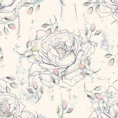 grungy floral seamless pattern N3
