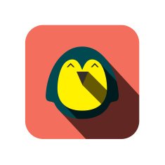 penguin face flat icon design Animal icons series
