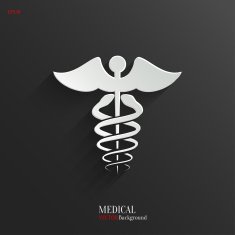 Caduceus Medical Symbol- vector white app icon