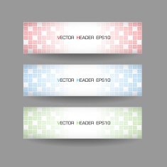 Three abstract banner headers vector eps10