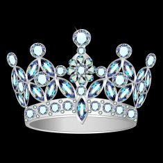 women silver crown on a black background N2