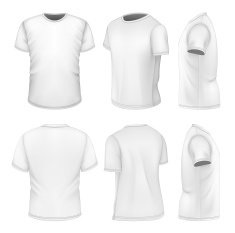 All six views men's white short sleeve t-shirt N2