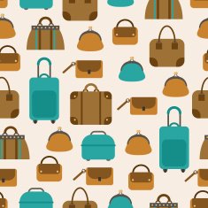 Seamless pattern of bags luggage baggage N2