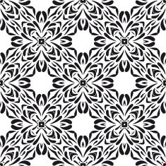 Seamless circle vintage flower pattern background N15