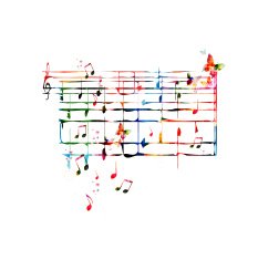 Colorful background with music notes N5