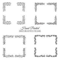 Hand drawn abstract background frame Vintage traditional indian ottoman motifs N11