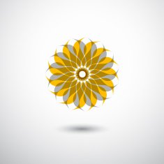 abstract color floral icon for design N3