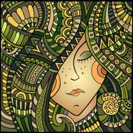 Vector girl portrait illustration N2