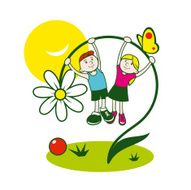 Vector children on a flower N2