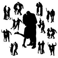 Vector silhouette of dance N33