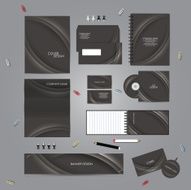 Stationery template design set with curves N4