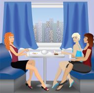 woman sitting and talking in cafe N2