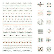 Ethnic set of Pattern Brushes plus decor elements Isolated N4