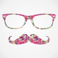 Hipster glasses and mustache N3