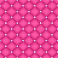 Seamless glam pink silk quilted background with diamond pins