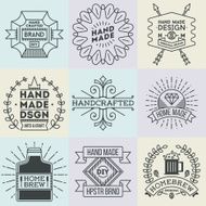 Assorted retro design insignias logotypes set 11 Vector vintage elements
