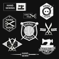 Retro Handmade hand sewing and tailor shop logotypes set N4