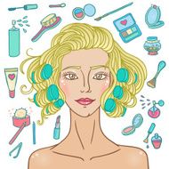 Cosmetic fashion curly girl N3