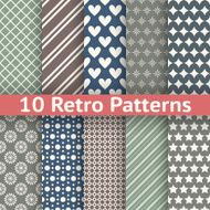Retro abstract vector seamless patterns N5