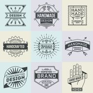 Assorted retro design insignias logotypes set 10