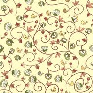 flowers and birds Endless floral pattern N3