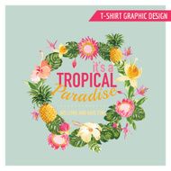 Tropical Flowers Graphic Design - for t-shirt fashion prints N11