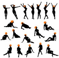 sexy girls silhouette set N4