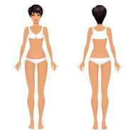 Female body template front and back