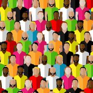 vector seamless pattern with men crowd
