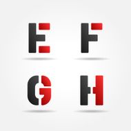 efgh red stencil letters