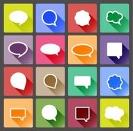 Colorful Flat Speech Bubbles Set