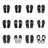 Flip flops or summer slippers icon set