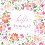 Watercolor greeting card flowers N203